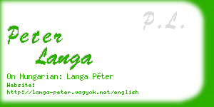 peter langa business card